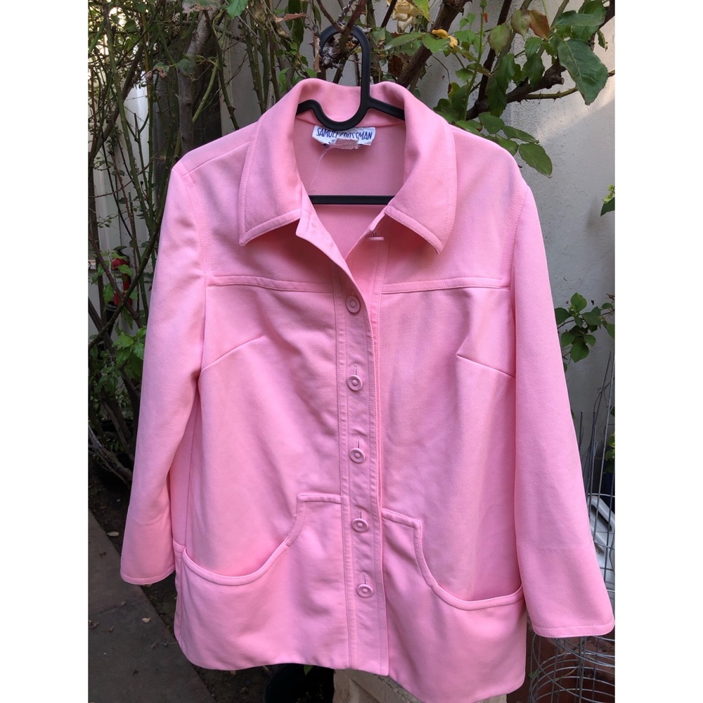 Vintage 1970s Samuel Grossman Jacket Womens M/L Pink Barbie Core 70s